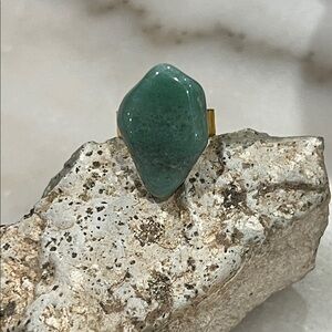 Green Aventurine Stone Gold Ring